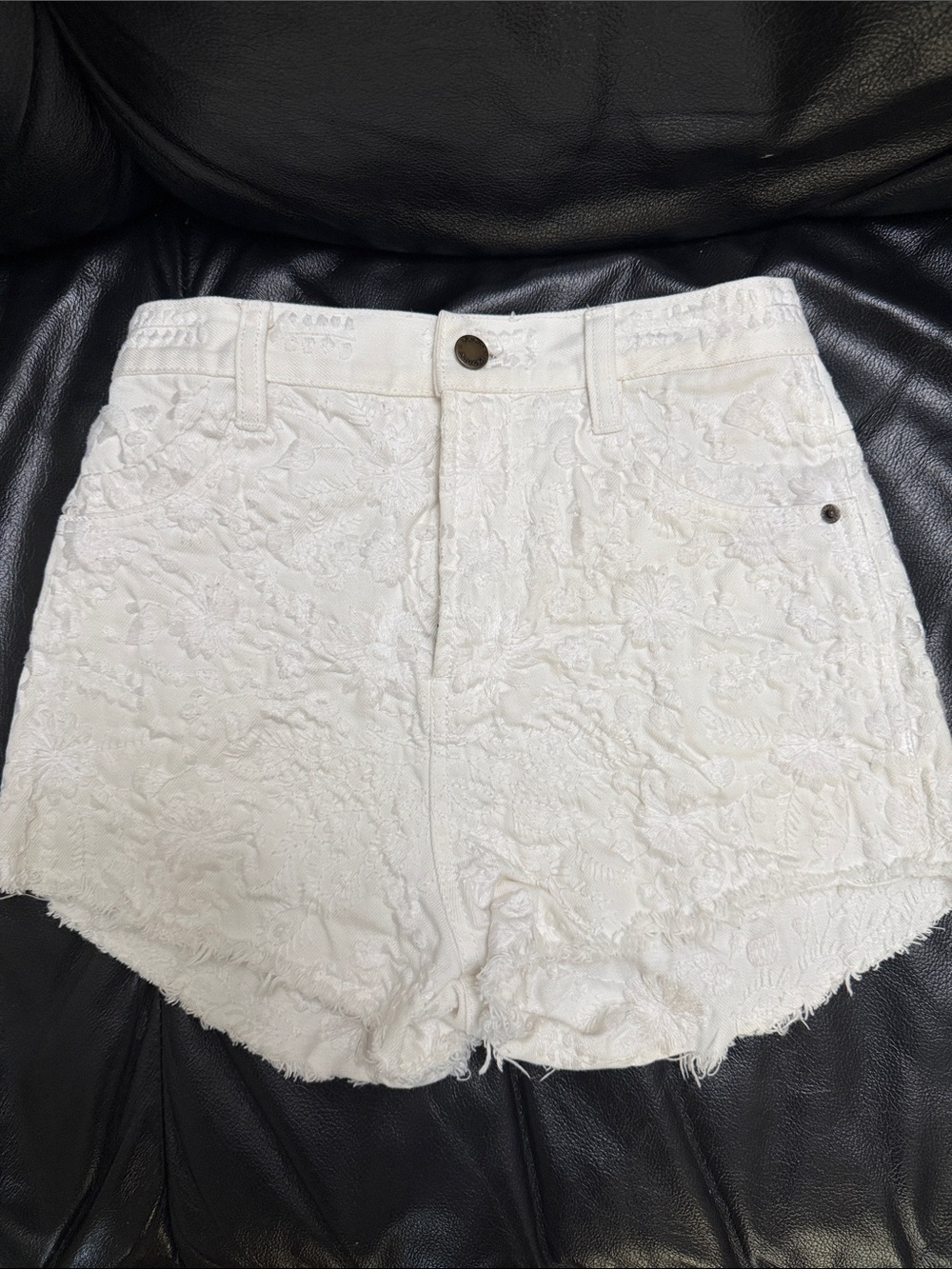 Free people White Embroidered Women's High-Rise Shorts
